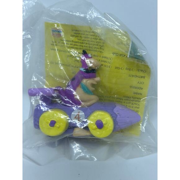 Vintage 1997 Burger King Cartoon Network Wacky Racers The Flintstones Toy NEW - Picture 1 of 3